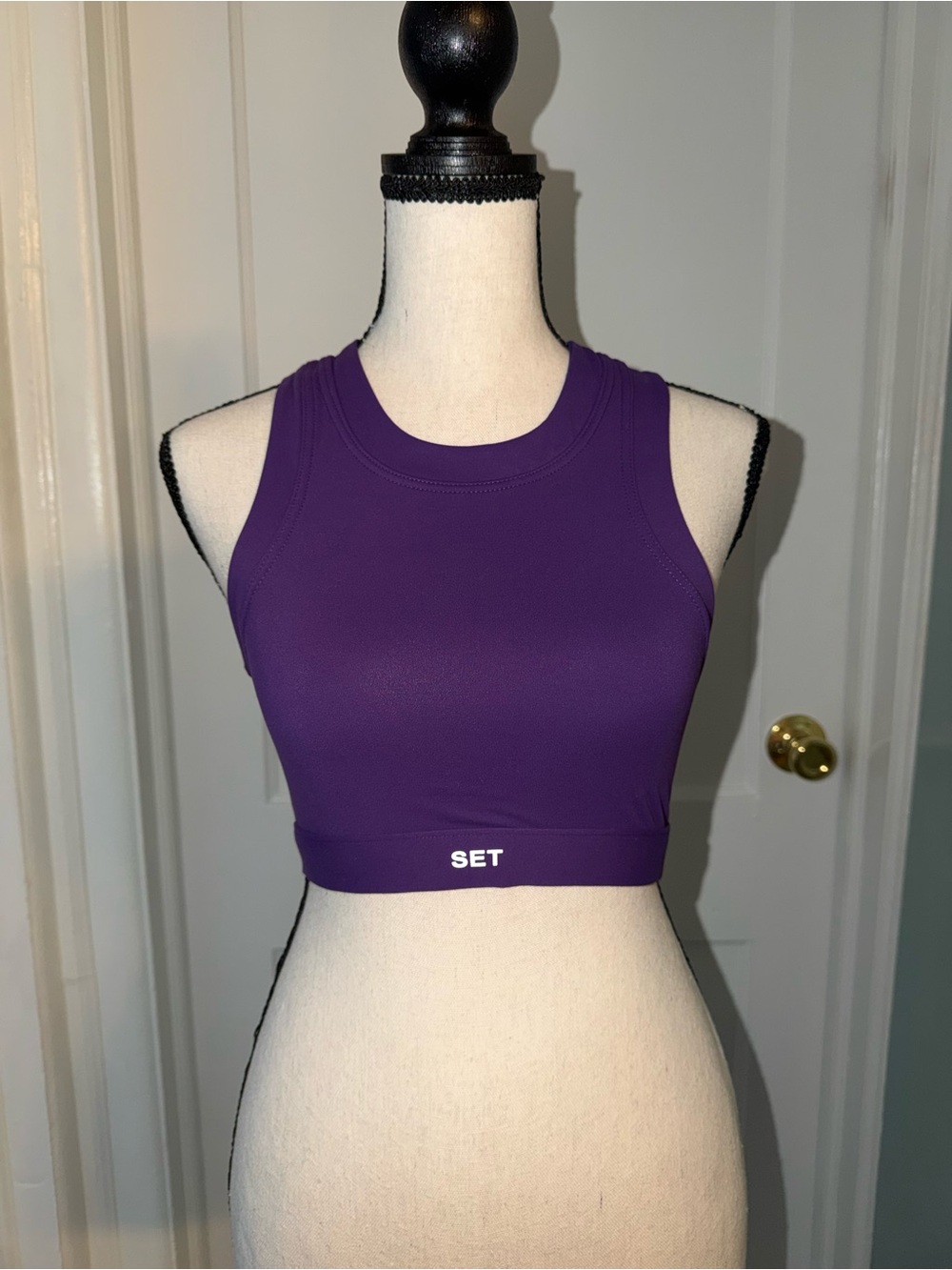SET Active Purple Seamless Crop Tank Sports Bra